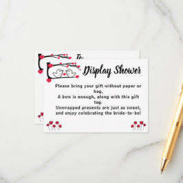 Cartão De Informações Love Bird Display Brent Chá de casamento