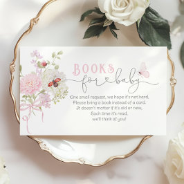 Cartão De Informações Love Bug Books for baby Wildflowers Pink Bow