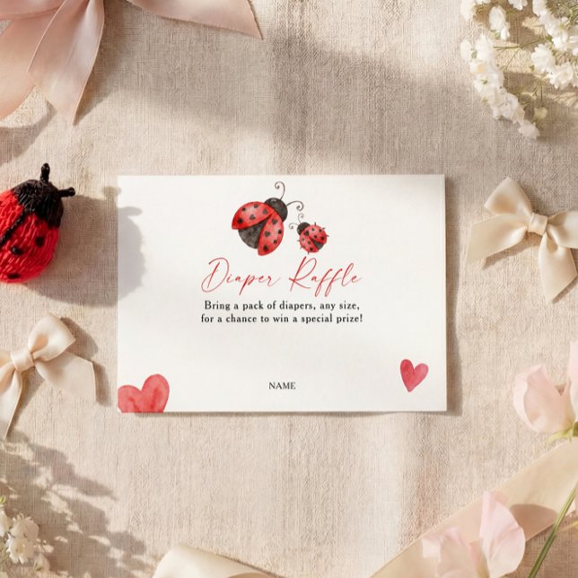 Cartão De Informações Love Bug Diaper Raffle  (Criador carregado)