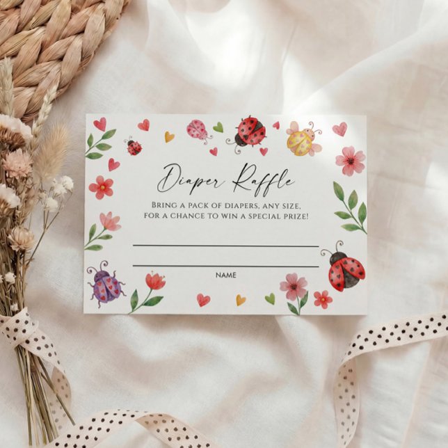 Cartão De Informações Love Bug Diaper Raffle Ticket   (Criador carregado)