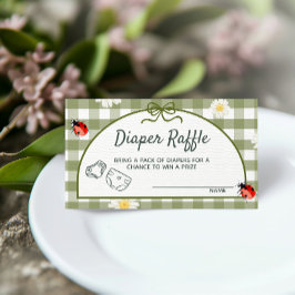 Cartão De Informações Love Bug Diaper Raffle Ticket Enclosure Card