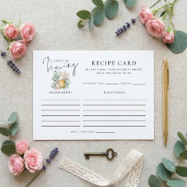 Cartão De Informações Love is Brewing Bridal Shower Recipe Card