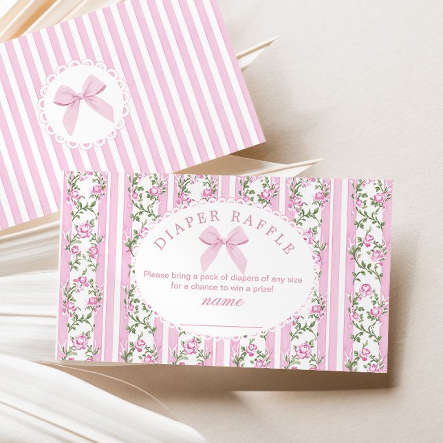 Cartão De Informações Love Shack Baby Bow Diaper raffle ticket (Criador carregado)