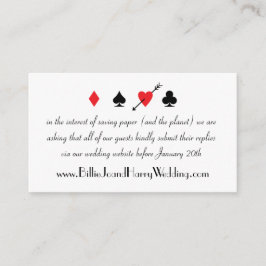 Cartão De Informações Love Struck Casino Weding Online RSVP Card