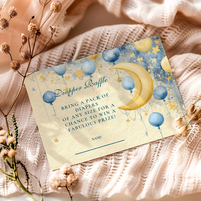 Cartão De Informações Lua Celestial e Estrelas Diapper Raffle (Criador carregado)