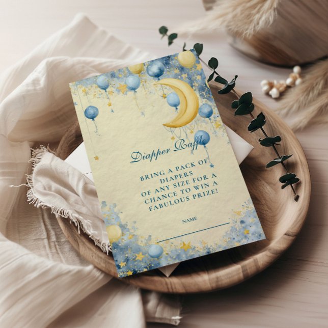 Cartão De Informações Lua Celestial e Estrelas Diapper Raffle (Criador carregado)