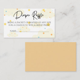 Cartão De Informações Lua e Estrelas - Fralda Raffle