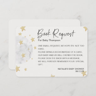 Cartão De Informações Lua e Estrelas Solicitação de Livro de Chás de fra