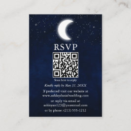 Cartão De Informações Lua Stars Celestial Casamento QR RSVP