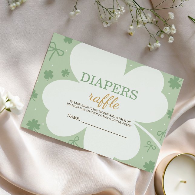 Cartão De Informações Lucky Charm Diaper Raffle Card (Criador carregado)