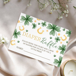 Cartão De Informações Lucky Charm Diaper Raffle Insert