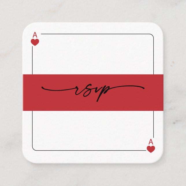 Cartão De Informações Lucky in Love RSVP QR Code Enclosure Card (Frente)