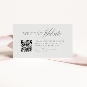 Cartão De Informações Luxe Light Sage Green Código QR do Site Casado