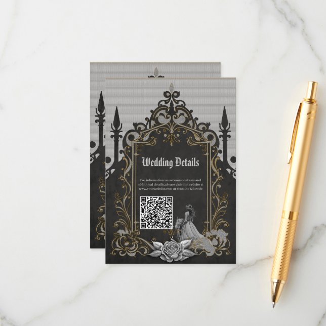 Cartão De Informações Luxo encontra romance. (Frente/Verso In Situ)