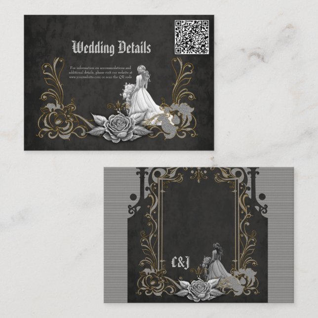 Cartão De Informações Luxo encontra romance. (Frente/Verso)