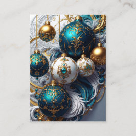 Cartão De Informações Luxus Weihnachtskugeln Blau Gold Ornament