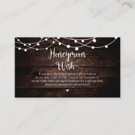 Cartão De Informações Luzes de Corda Rústicas, Madeira, Desejo de Lua de