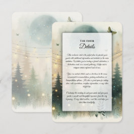 Cartão De Informações Luzes de Fadas para Casamento na Floresta de Pinhe