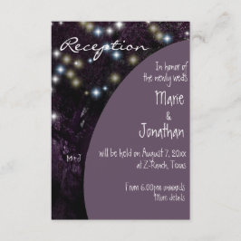 Cartão De Informações Luzes noturnas de Oak Tree Recepção de casamento