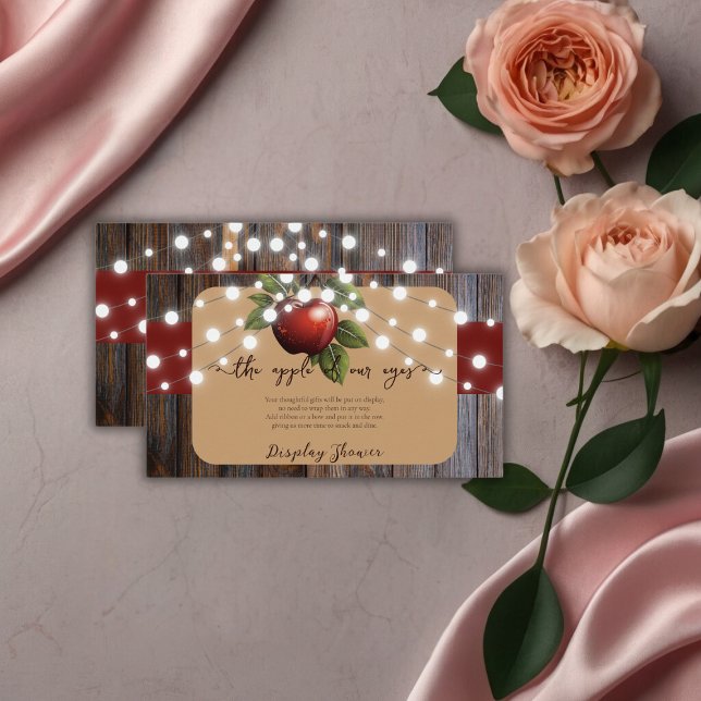 Cartão De Informações Maçã do nosso Chá de fraldas de queda (Criador carregado)