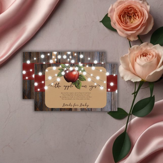 Cartão De Informações Maçã do nosso Chá de fraldas de queda (Criador carregado)