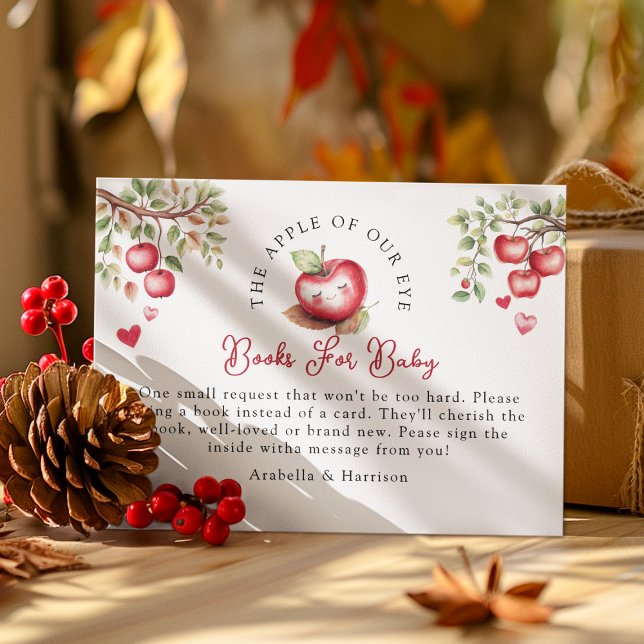 Cartão De Informações Maçã do Nosso Olho | Livros Para Chá de fraldas (Criador carregado)