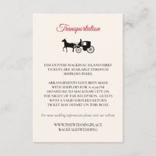 Cartão De Informações Mackinaw Island Transportation Enclosure Card