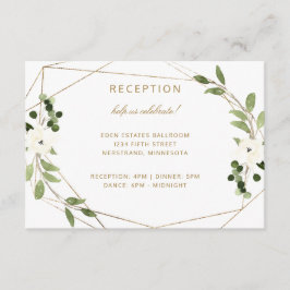 Cartão De Informações Madeiras Geométricas de Casamento Moderno