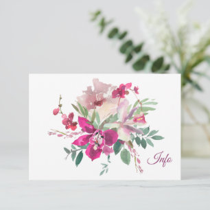 Cartão De Informações Magenta Orchids Mauve Rosa Floral WeddingEnclo