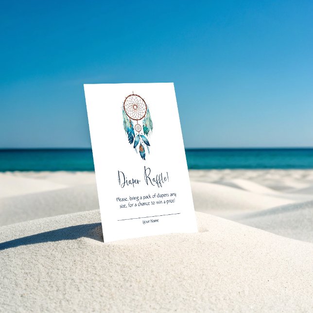 Cartão De Informações Magic Aquamarine Dreamcatcher Fralda Raffle (Magic Aquamarine Dreamcatcher Diaper Raffle Enclosure Card)