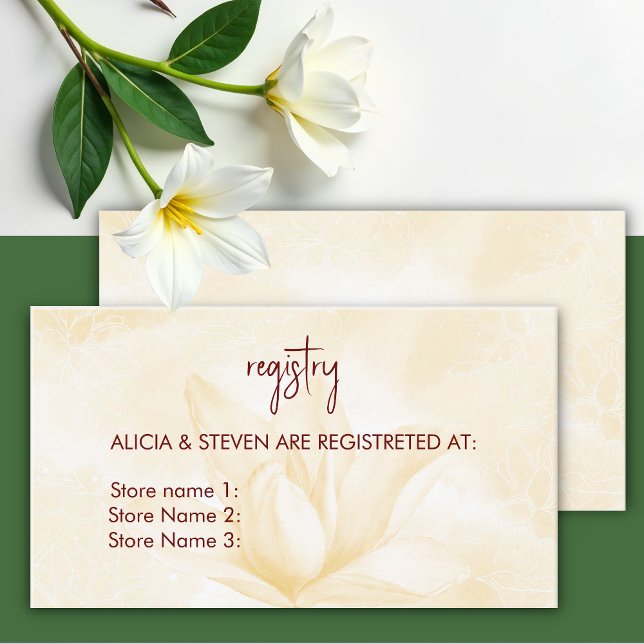 Cartão De Informações Magnólia Flor Etérea, Registro  (Criador carregado)