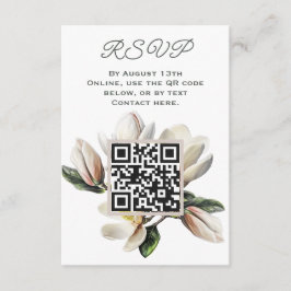 Cartão De Informações Magnolia Flowers RSVP Código QR