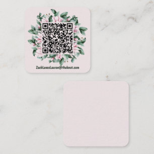 Cartão De Informações Magnolia QR Code com Site de Casamento