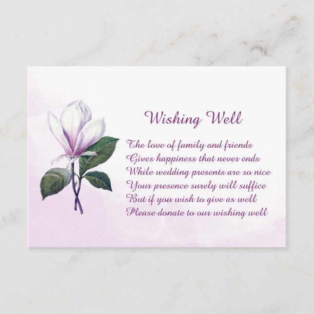 Cartão De Informações Magnolia Wedings Wishing Cards (Frente)