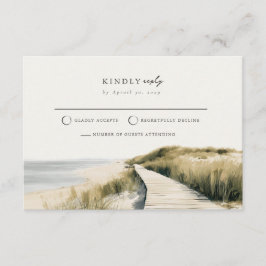 Cartão De Informações Mail Back Boardwalk Dune Grass Wedding RSVP Card
