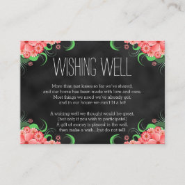 Cartão De Informações Mala Preta, Pink, Floral, Bem-Vindo