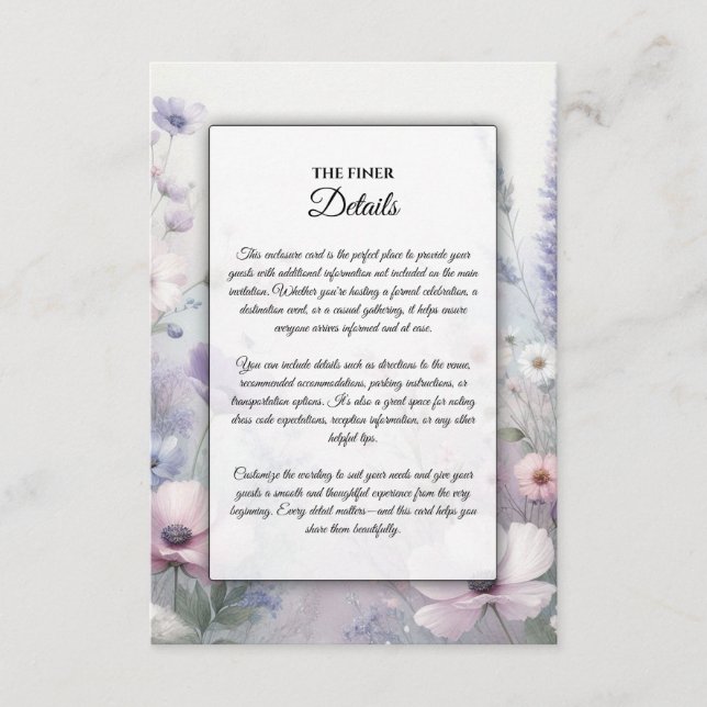 Cartão De Informações Maleável Farinha Selvagem Sonhos (Frente)