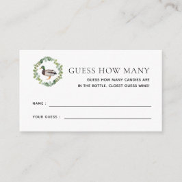 Cartão De Informações Mallard Duck Chá de fraldas Adivinha Quantos Jogo