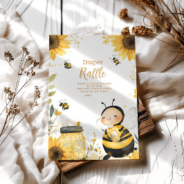 Cartão De Informações Mamãe de Bee Floral Diapper Raffle