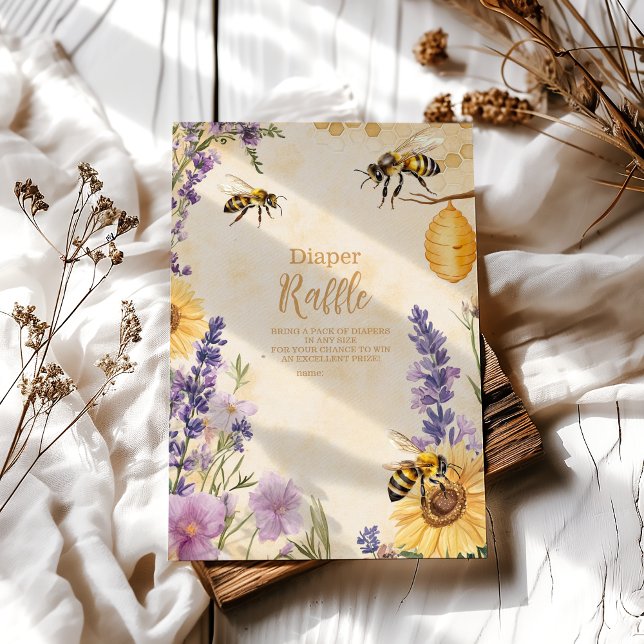 Cartão De Informações Mamãe de Bee Floral Diapper Raffle (Criador carregado)