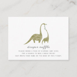 Cartão De Informações Mamãe e Baby Dinossaur Fralda Raffle