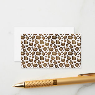 Cartão De Informações Manchas de Leopardo Animais Selvagens Brilho Doura