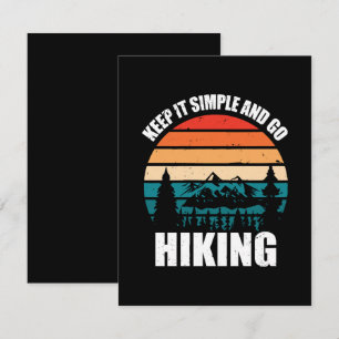 Cartão De Informações Mantenha as Coisas Simples e Vá Hiking