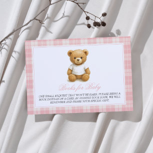 Cartão De Informações Manuais de Chá de fraldas de Urso de Teddy Rosa pa