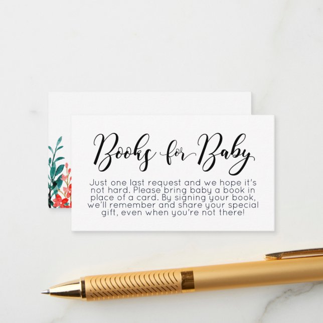 Cartão De Informações Manuais de Flor de Aquarela para Placa de Gabinete (Frente/Verso In Situ)