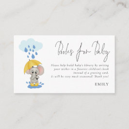 Cartão De Informações Manuais De Manchete Elefante Para Chá de fraldas