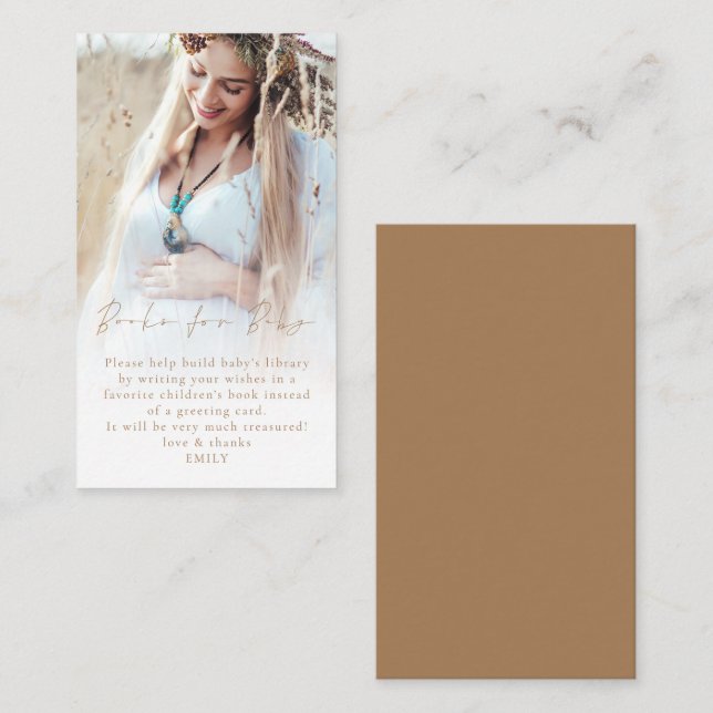 Cartão De Informações Manuais de Script Dourado de Sobreposição de Fotog (Frente/Verso)