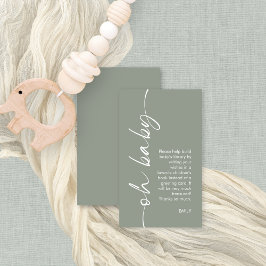 Cartão De Informações Manuais Modernos para Oh Chá de fraldas