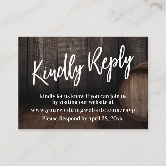 Cartão De Informações Manuscrito Casual - Responda gentilmente ao barril (Frente)