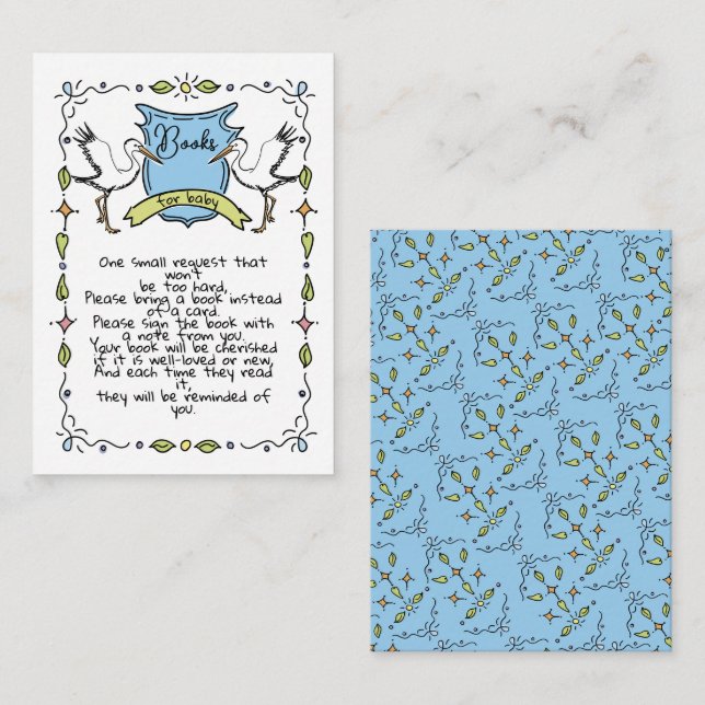 Cartão De Informações Manuscrito Manuscrito Livros de Tempestade para Be (Frente/Verso)